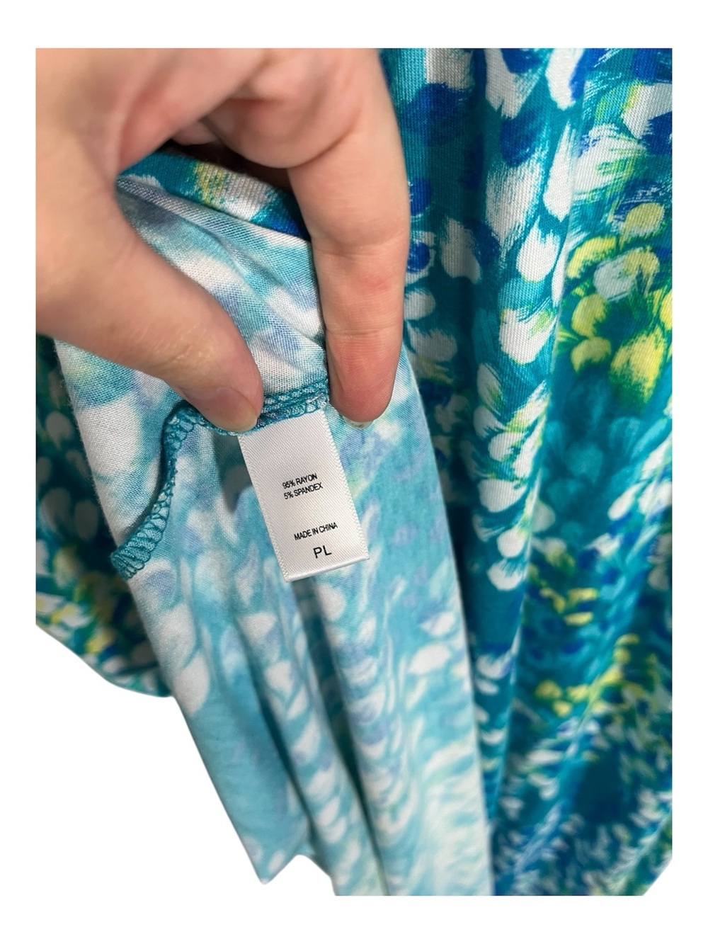 Carole Hochman Heavenly Soft Maxi Loungewear Dress Teal Blue Green Floral PL - Picture 8 of 8